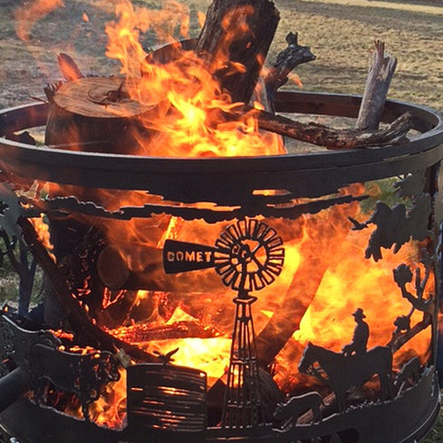 60 cm D x 65 cm H Australiana Fire Pit Metal OUT