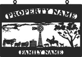Large Australiana Property Sign Cattle & Sheep