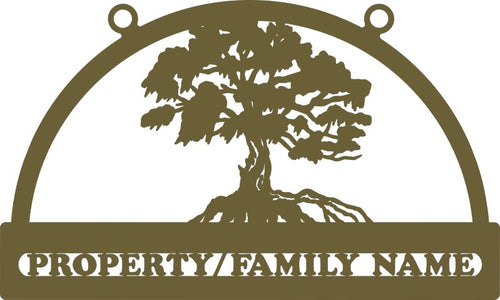 Half Round Tree Of Life Property Sign